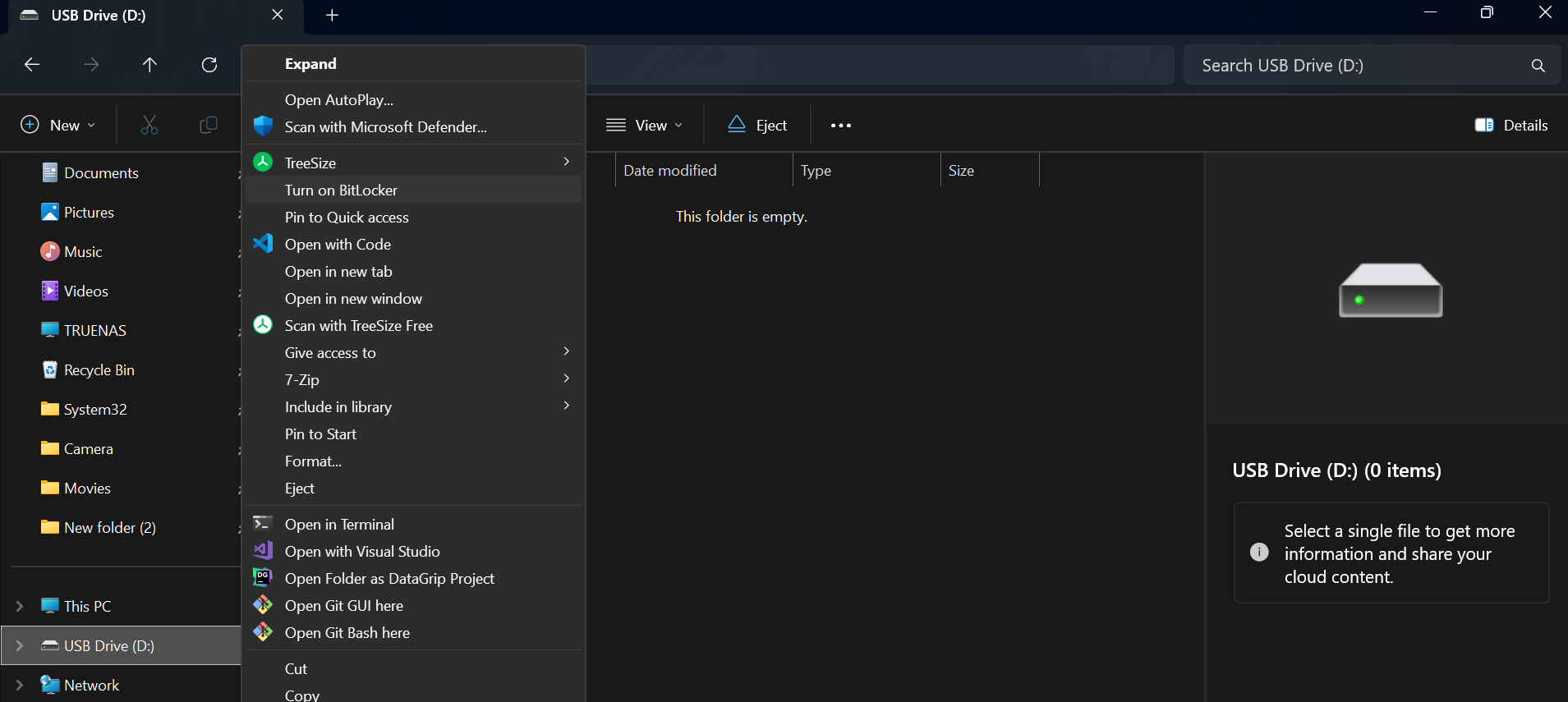 Set BitLocker on flash drive