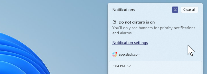 Windows 11 DND active