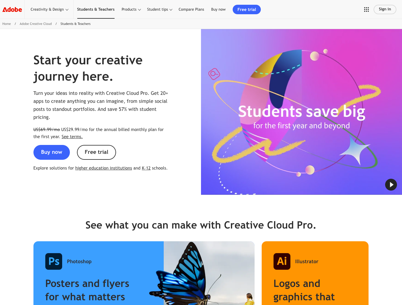 Adobe Student discount
