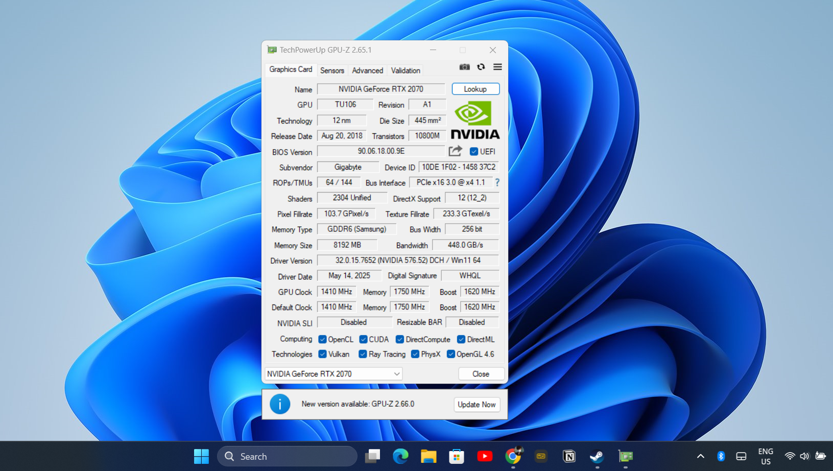 Checking eGPU with GPU-Z