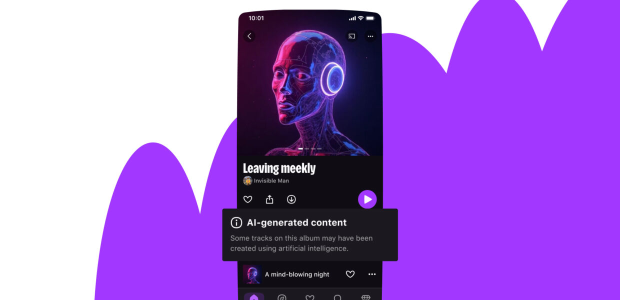 deezer ai generated music warning.