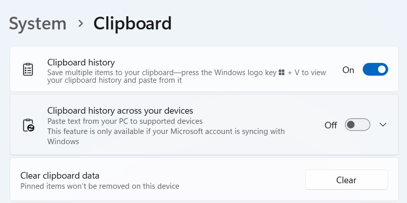 Disabling clipboard sync on Windows.