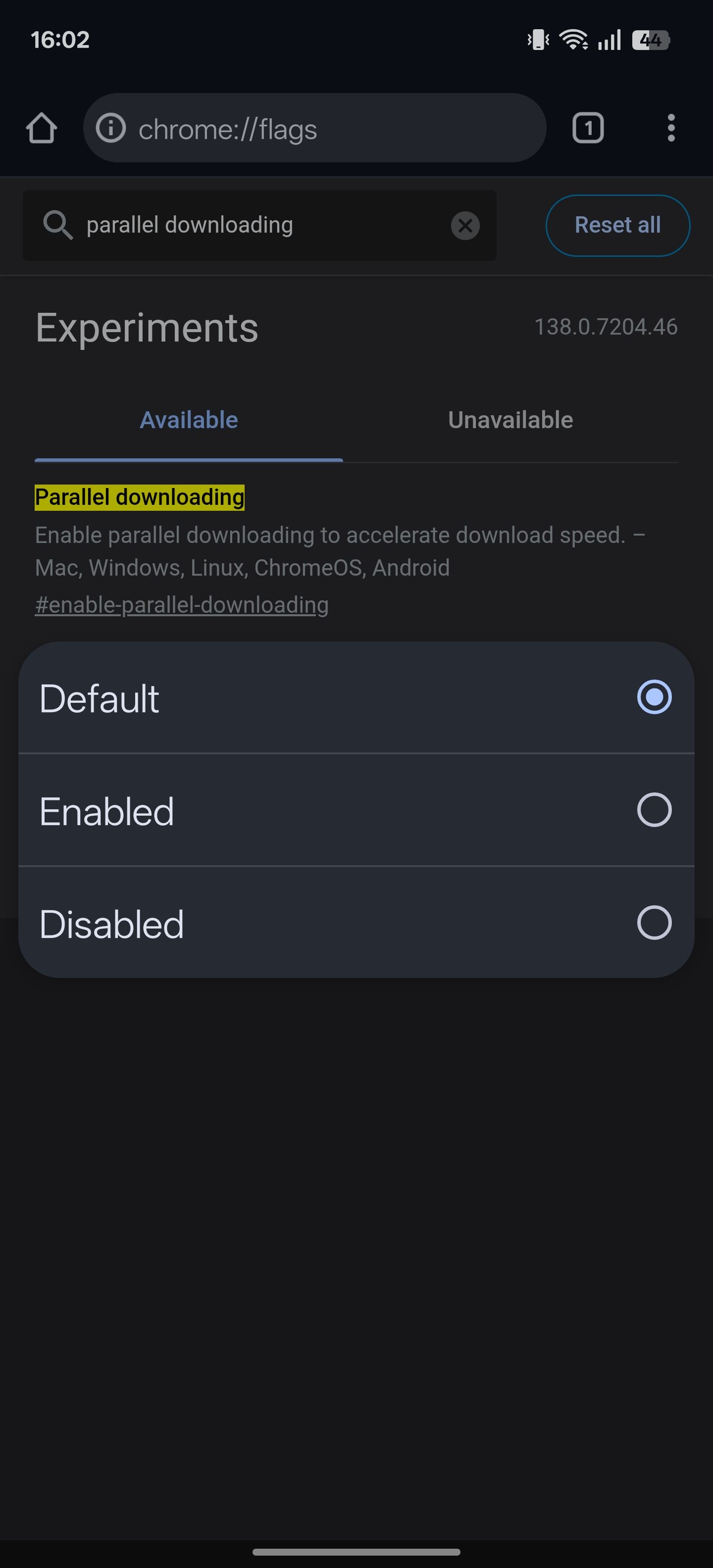 If you don't know this tip, don't use Chrome in Android. 3 The chrome flag is set as the default option.