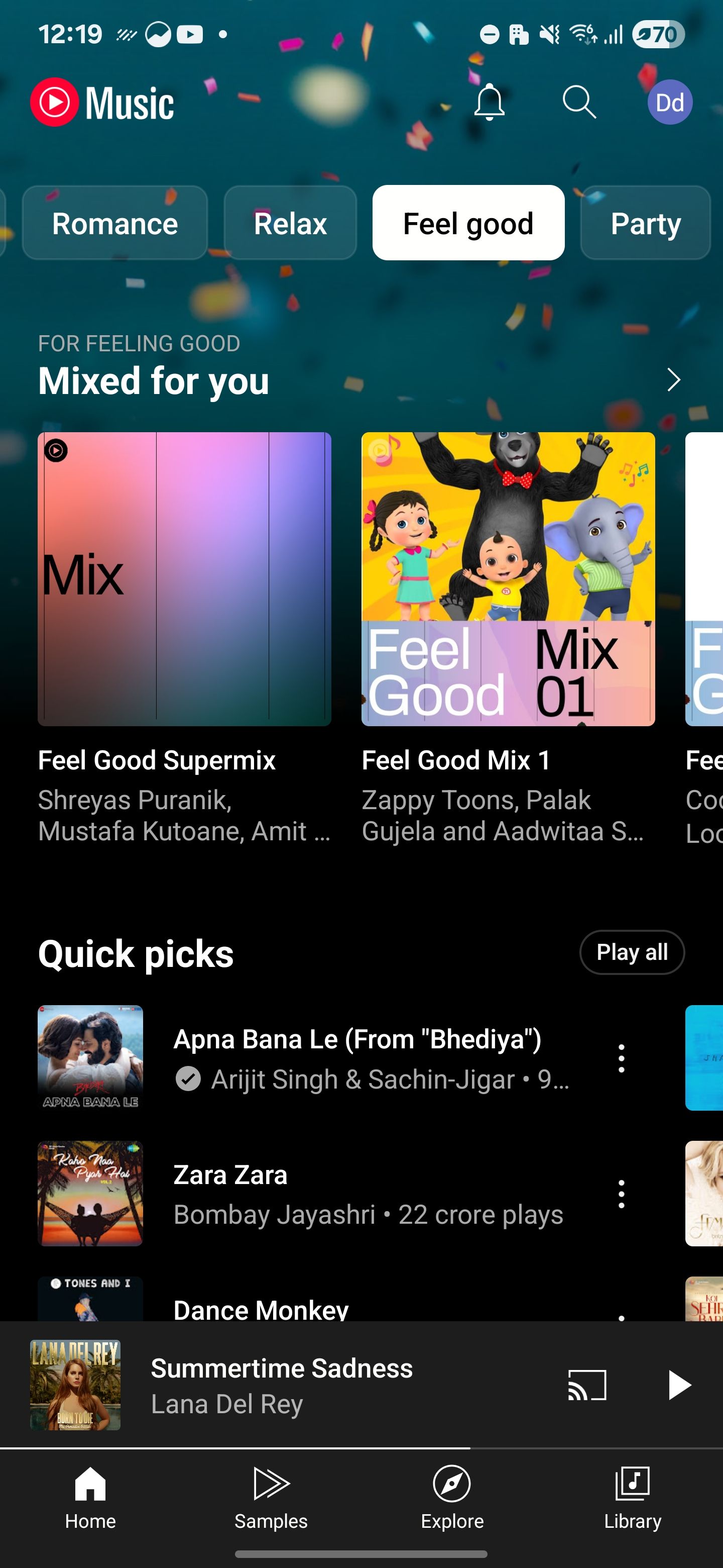 'Feel good' brought YouTube Music upbeat tracks