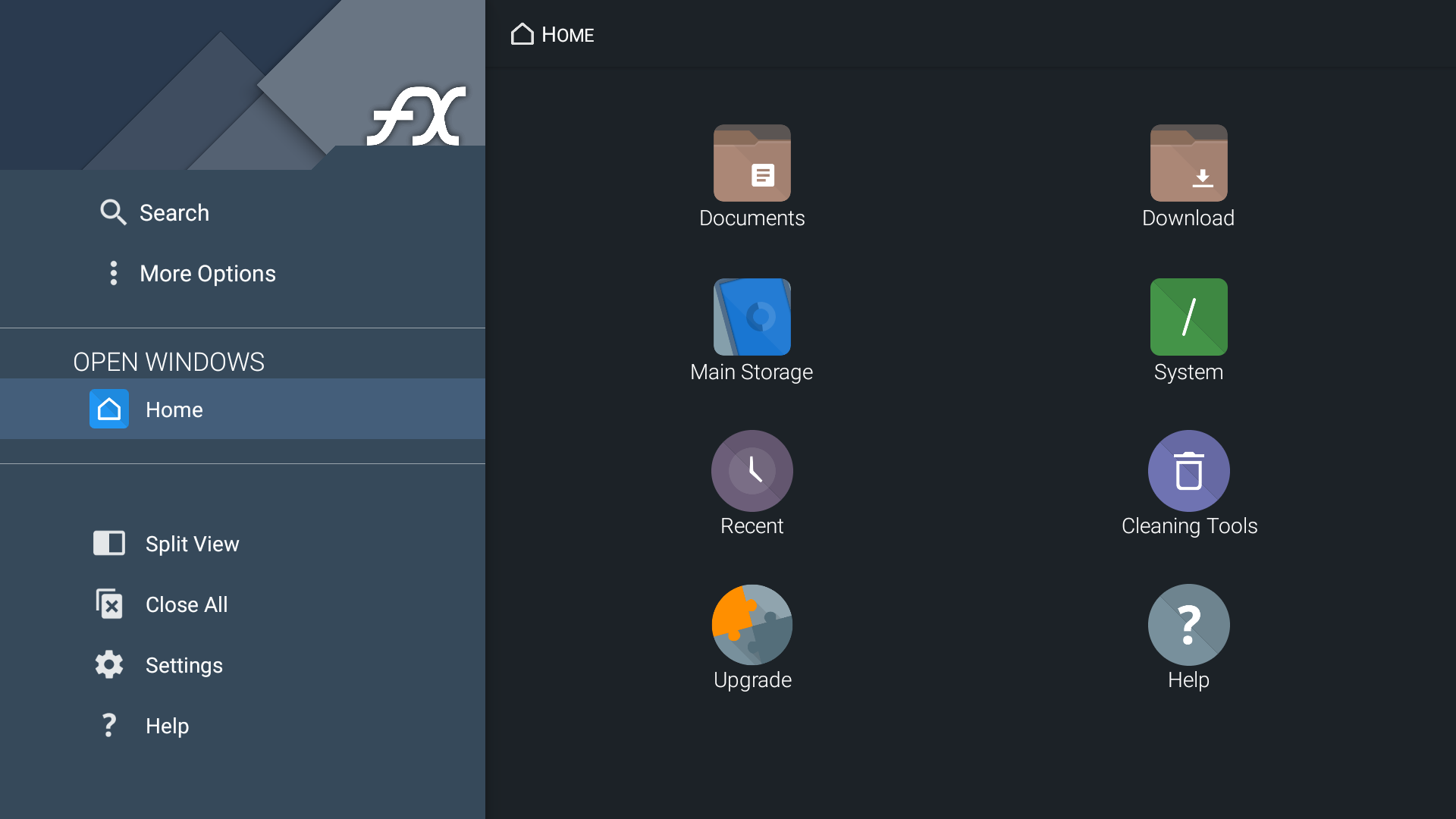 FX File explorer app TV interface