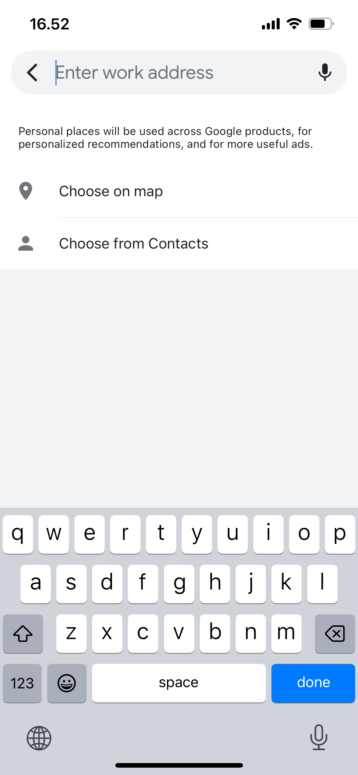 Enter your work address in Google Maps