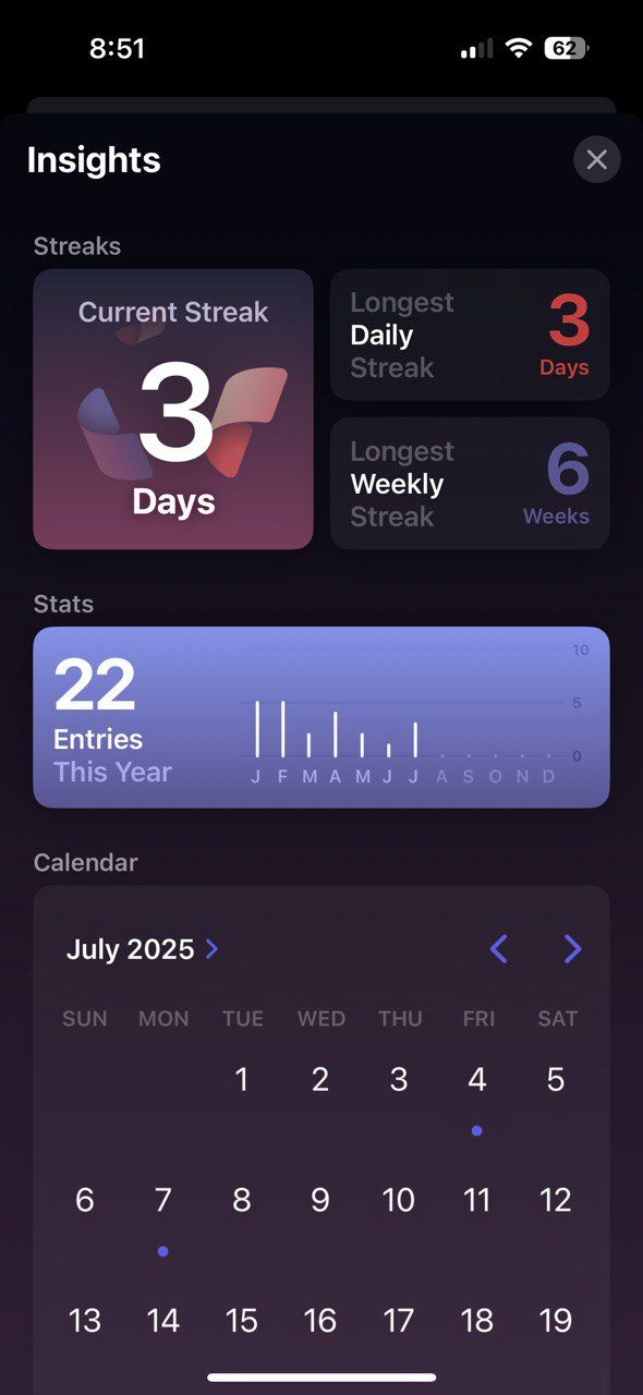 Journal App Insights in iOS