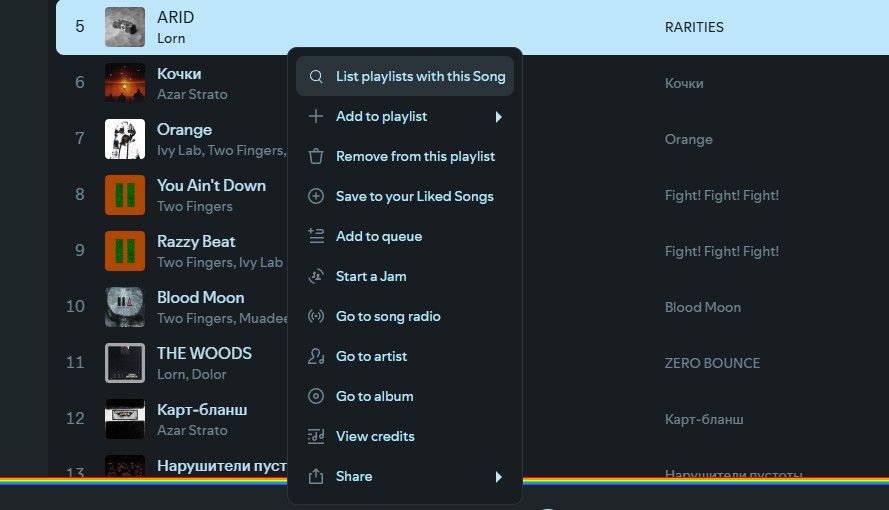List playlist with this song feature on Spicetify