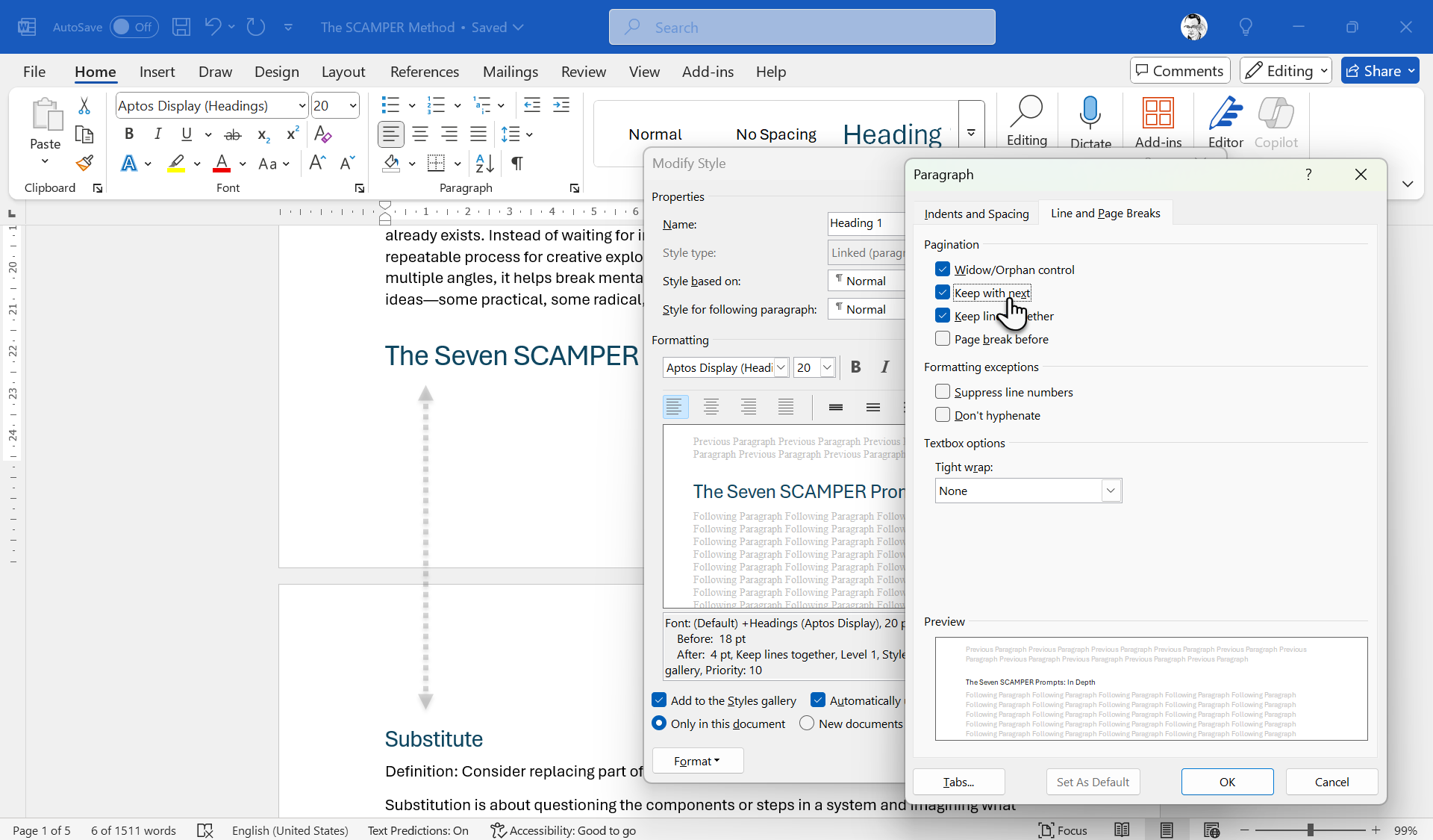با گزینه بعدی برای قالب بندی پاراگراف در Microsoft Word استفاده کنید