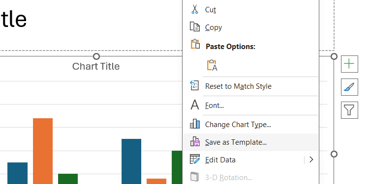 The "Save as Template" option in PowerPoint.