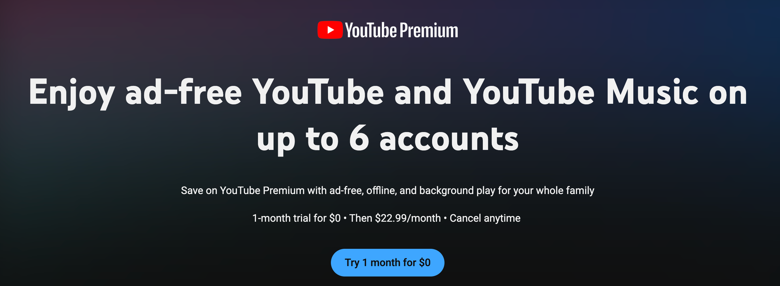 YouTube Premium حداکثر شش حساب را برای خانواده ها ارائه می دهد