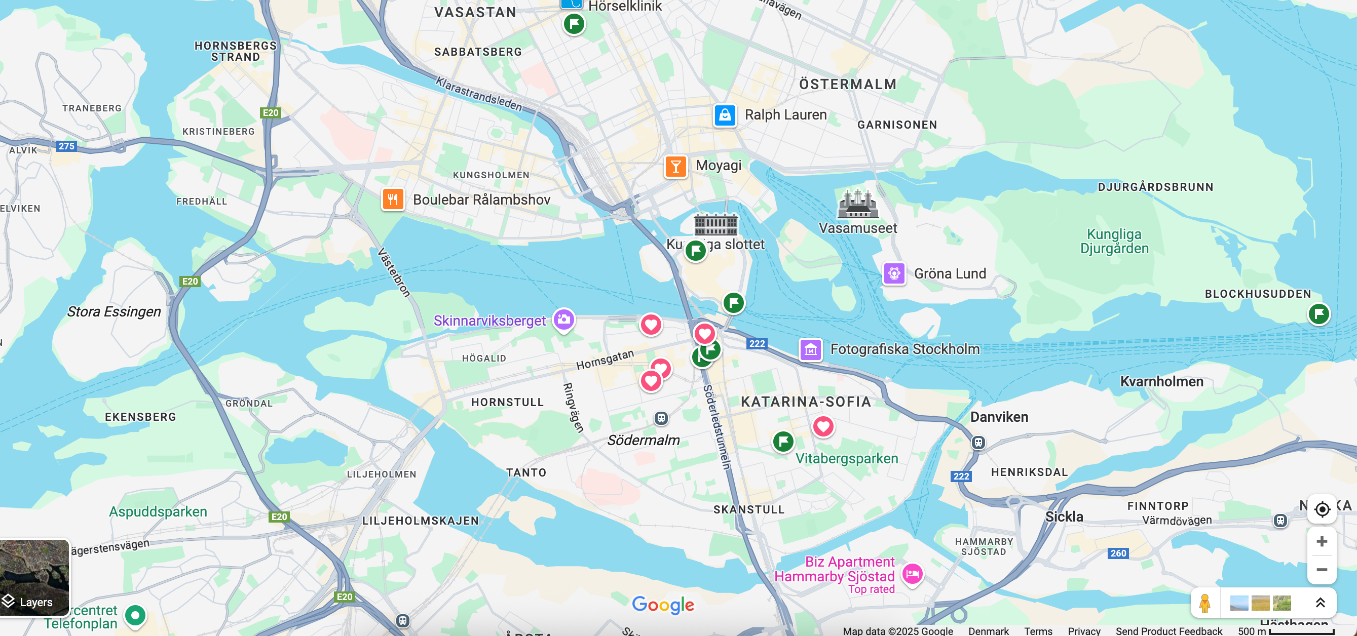 Saved locations in Google Maps
