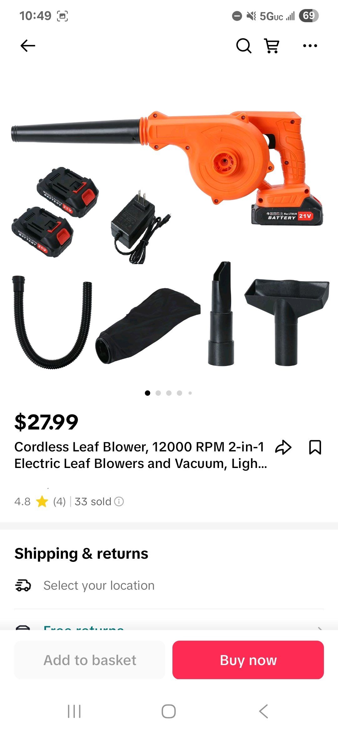 A lead blower that looks like the Husqvarna leaf blower