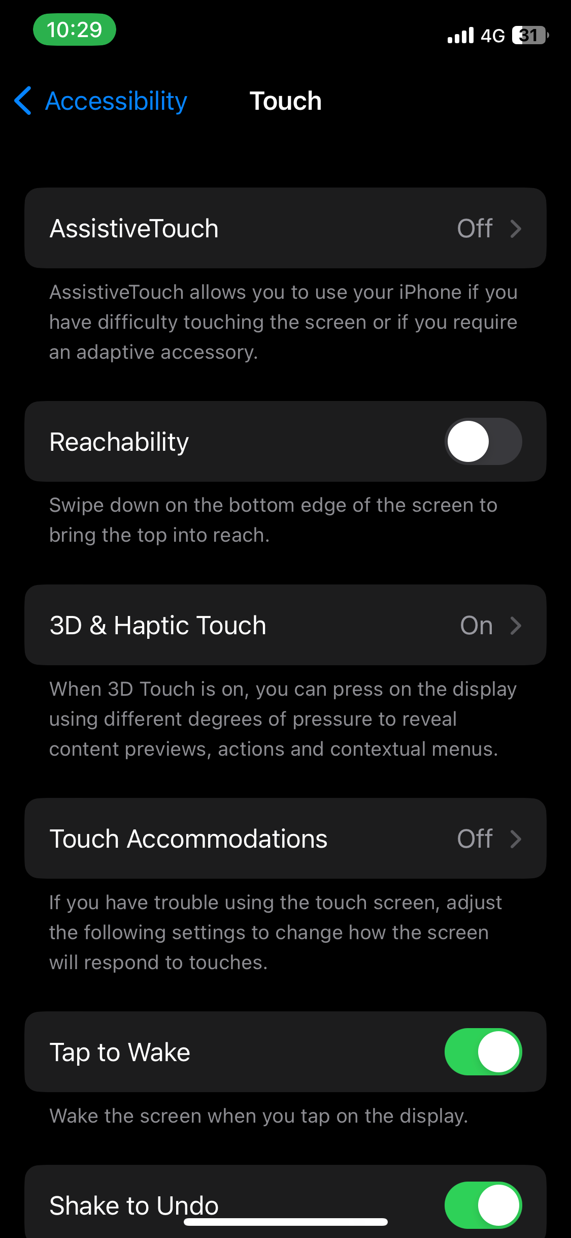 تنظیمات را در برنامه تنظیمات iOS لمس کنید