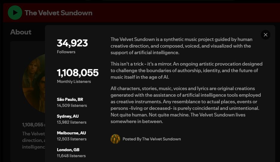 The Velvet Sundown admitting they use AI
