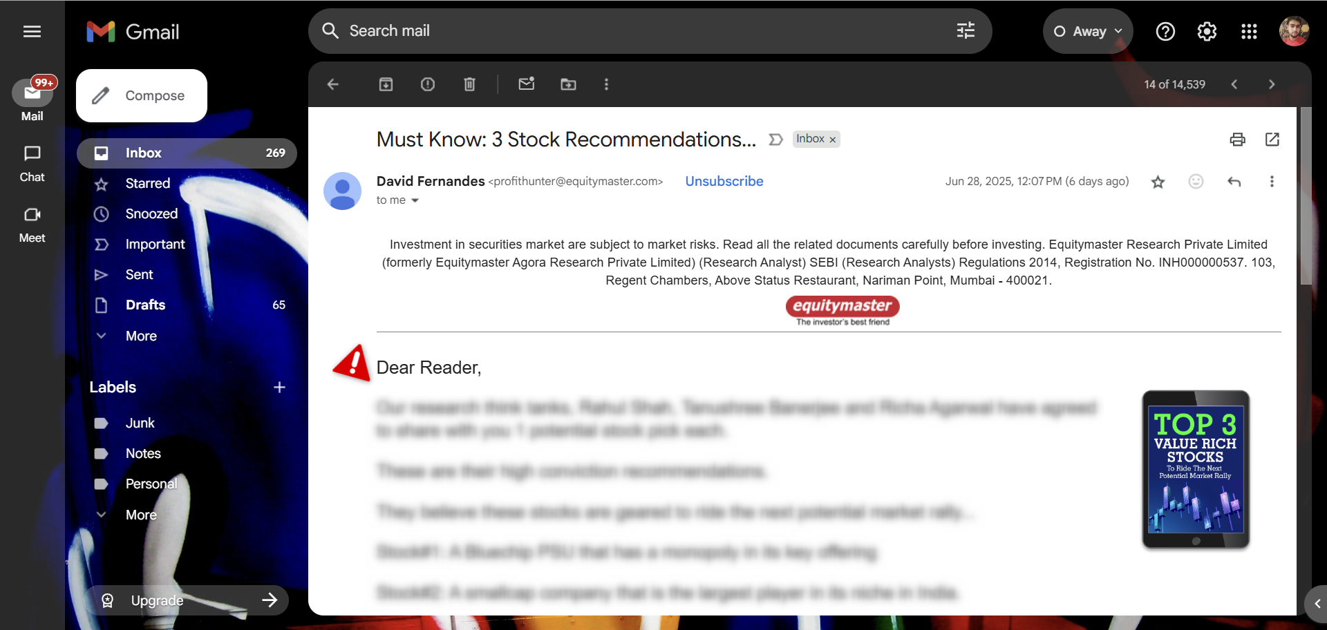 Verifying the legitimacy of spam in Gmail