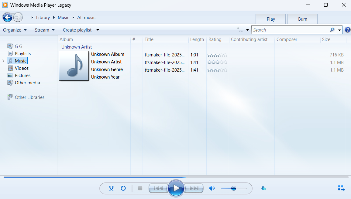 Windows Media Player Legacy app on Windows 11