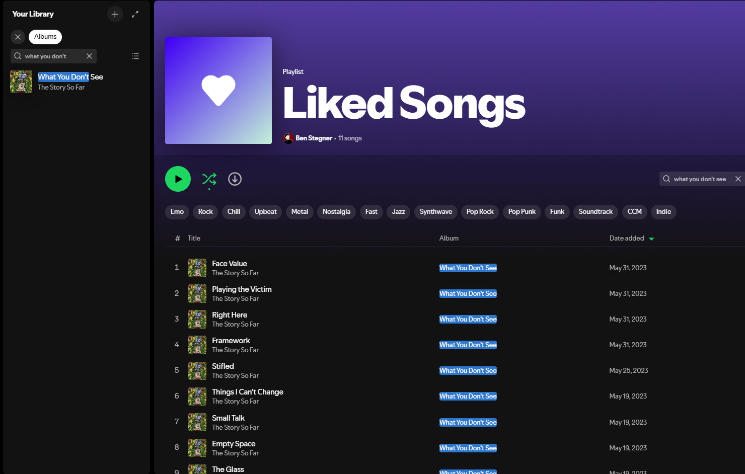 Spotify Liked Songs Phantom Copy