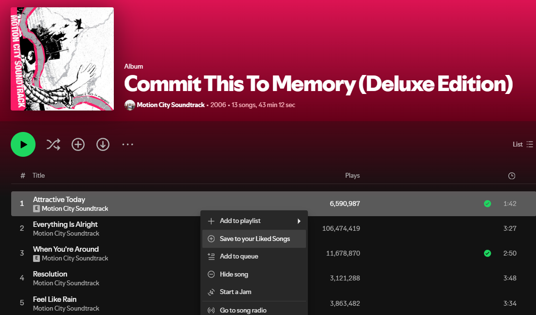 04 Spotify Deluxe Album Liked Song Confusion