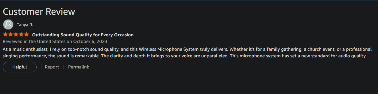 Amazon Second Fake Review From Account