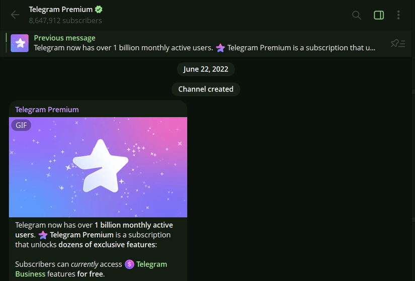 Telegram Premium Bot Information