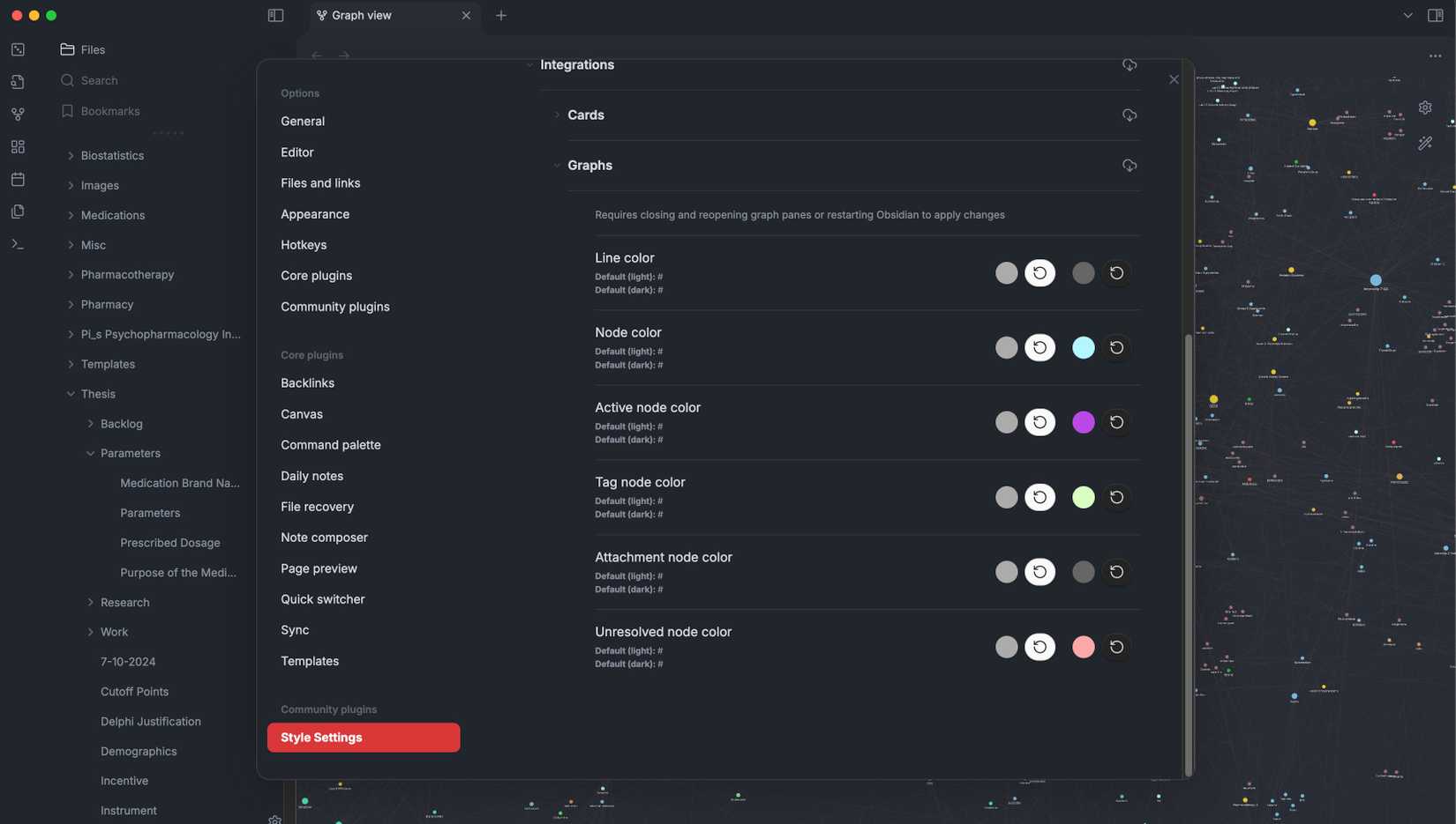 Baseline in Obsidian style settings