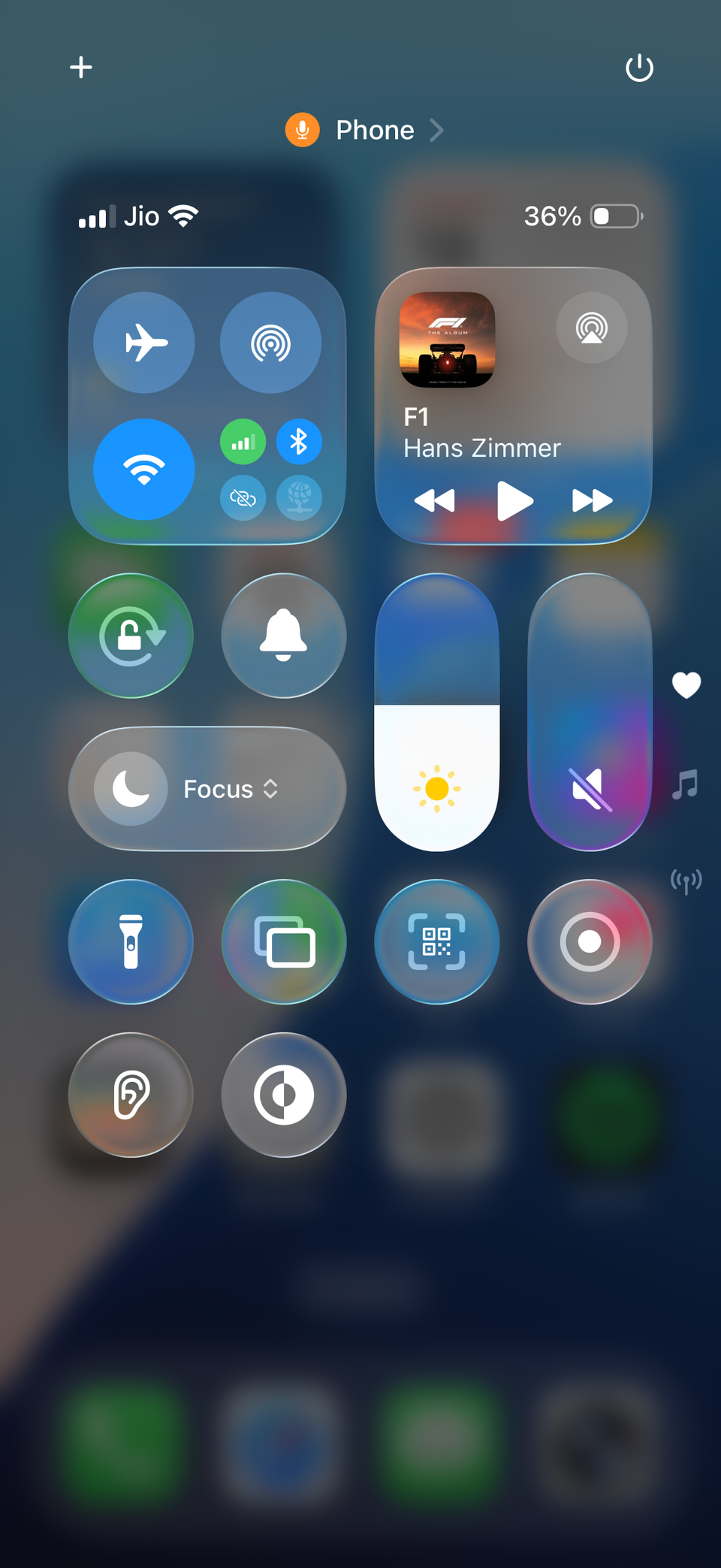 Control Center on iPhone