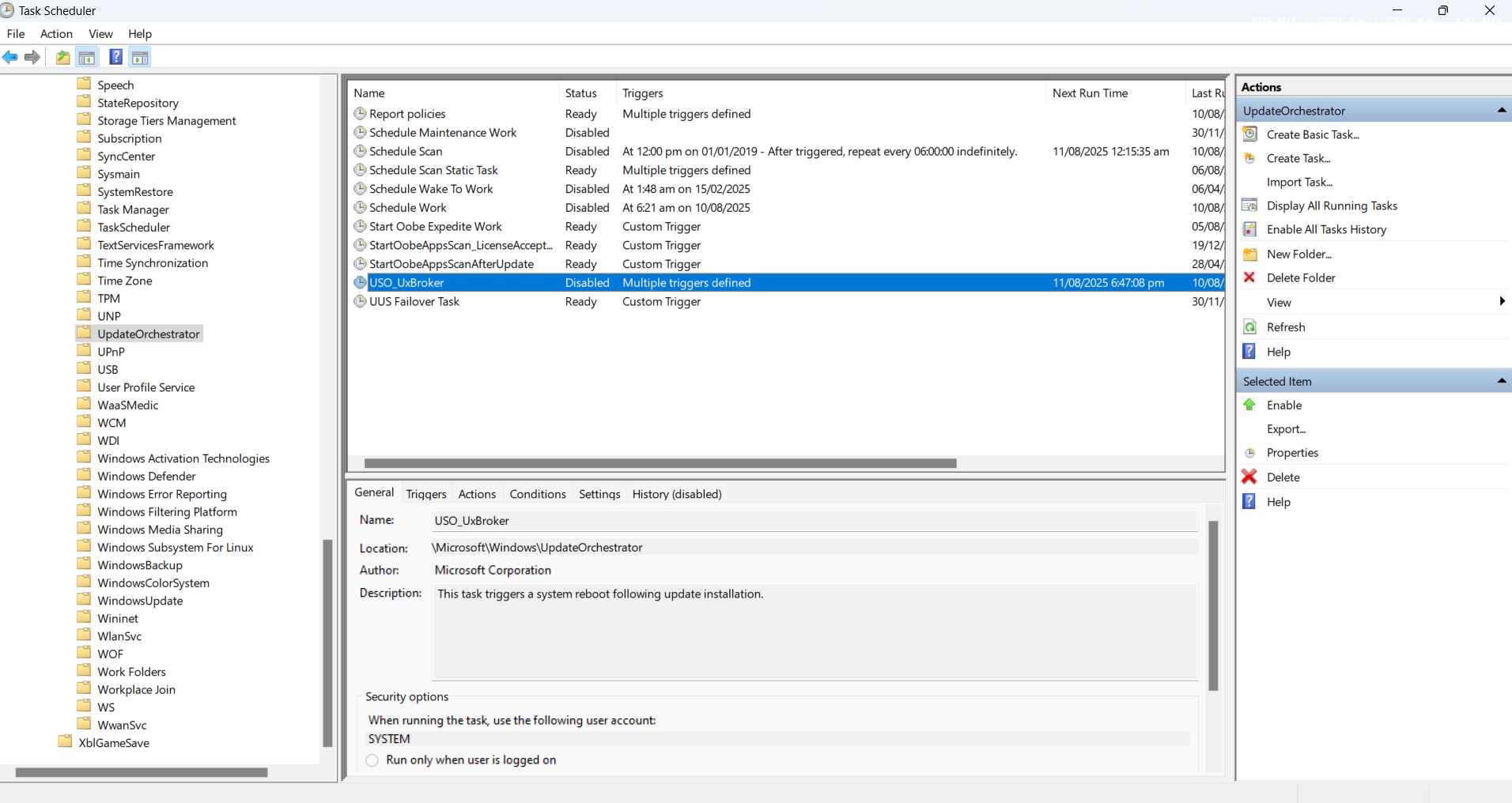 Deshabilitar UpdateOrChrestrator en Task-Scheduler