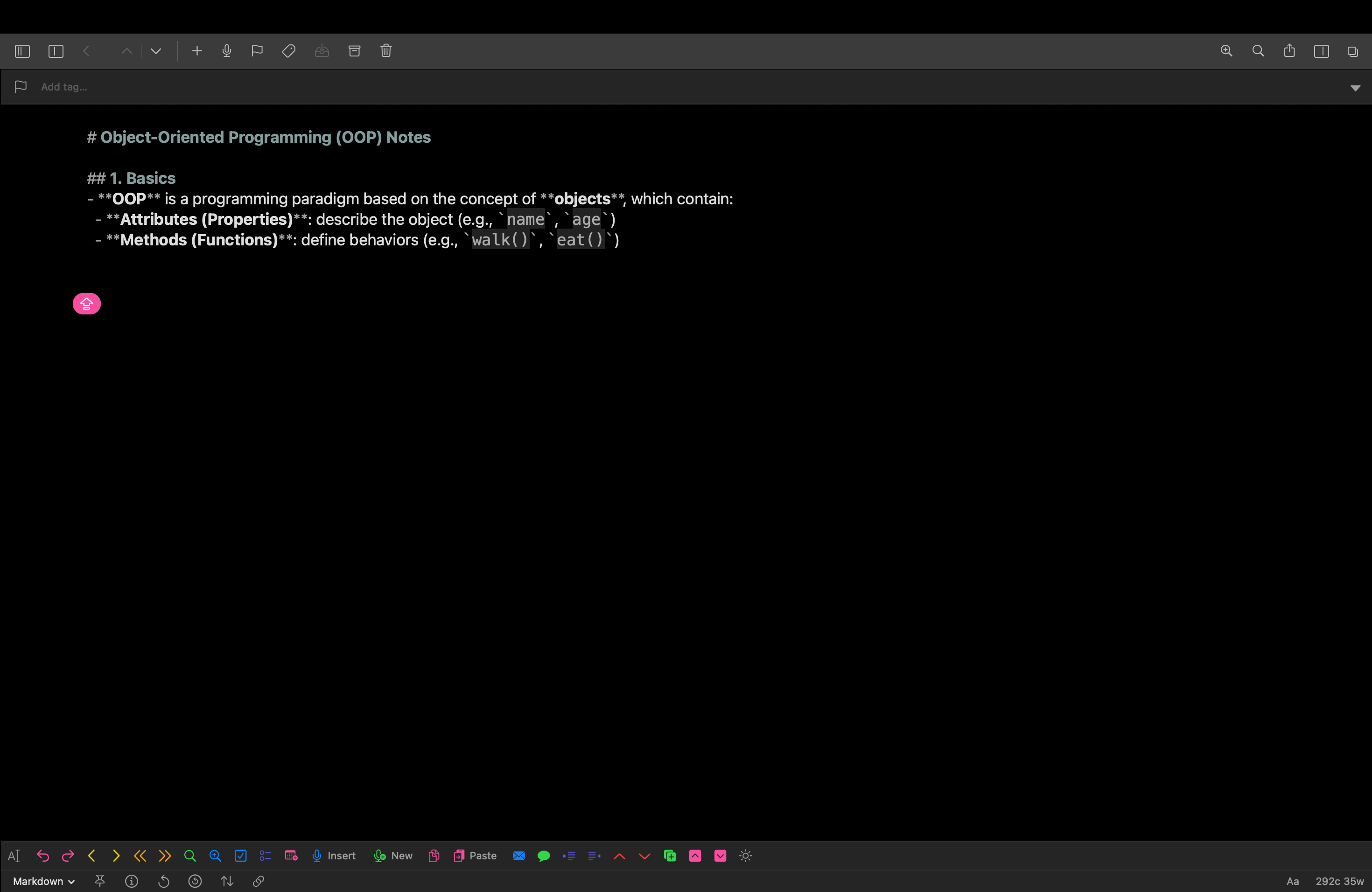 Drafts Minimal Interface