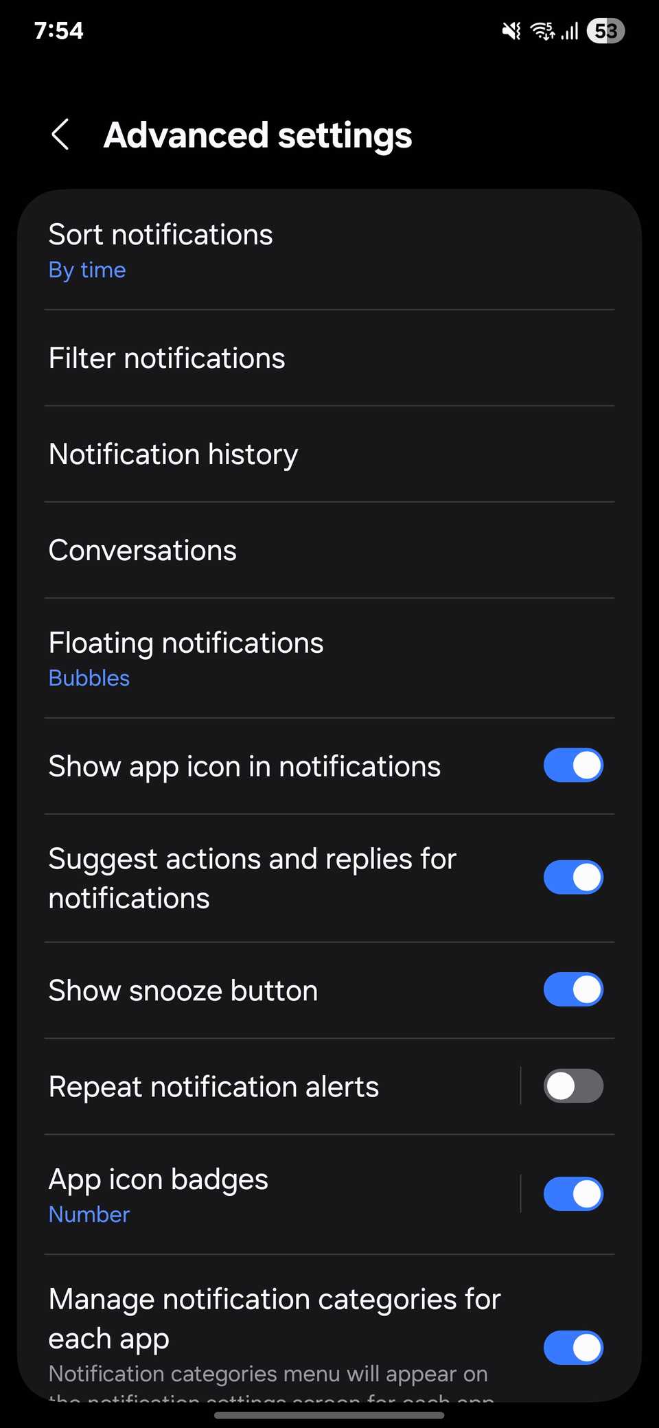 Enabling Suggested replies for Notifications in Samsung Phone