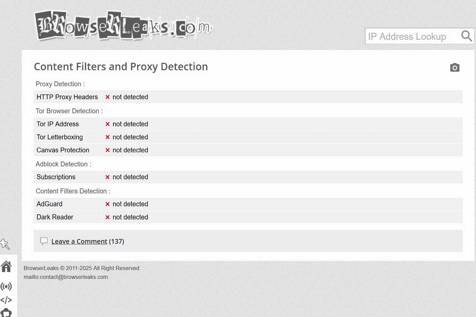 Firefox Browser Leaks Test