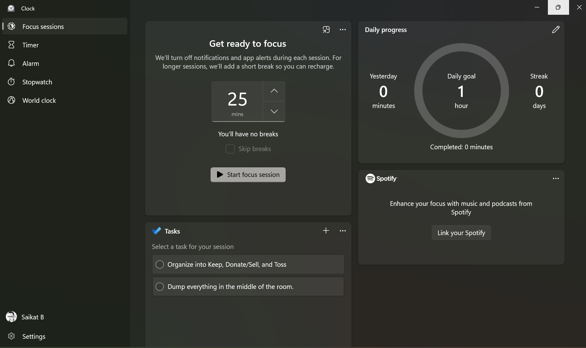 Focus-Session With a Pomodoro Timer
