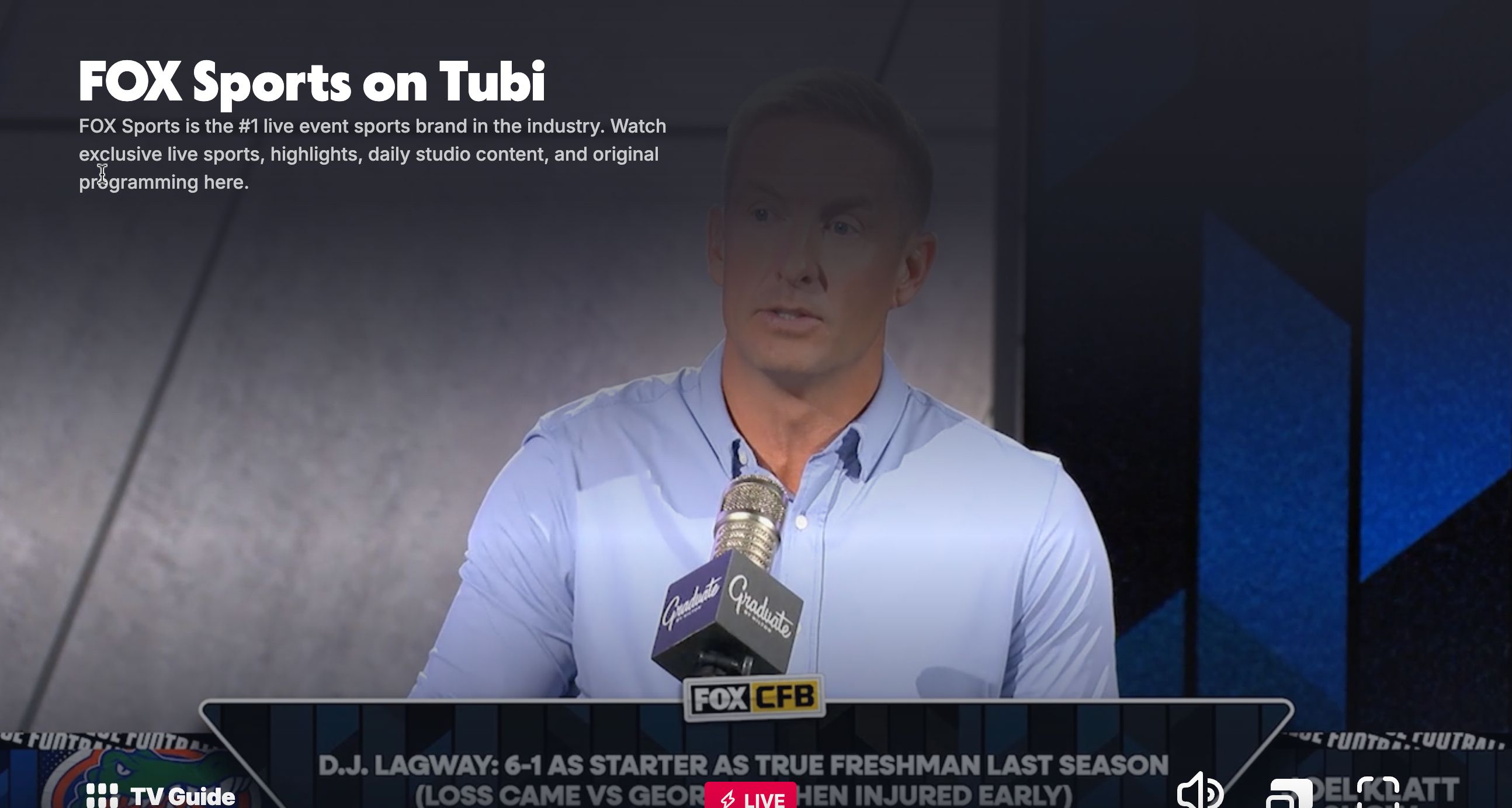 Streaming Fox Sports on Tubi