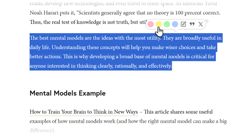 Glasp Highlighter on a Webpage