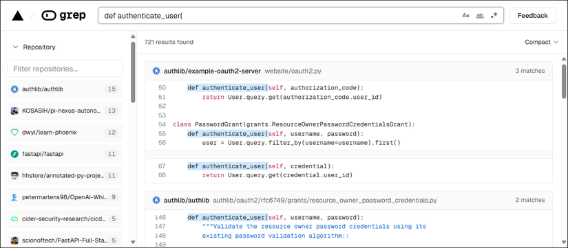 Grep-app web app