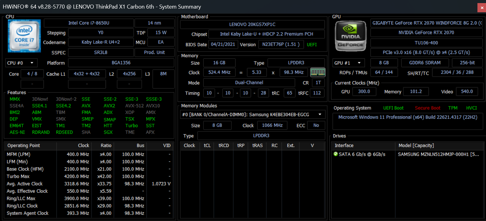 HWiNFO System Summary