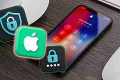 iphone with passcode and security icons.