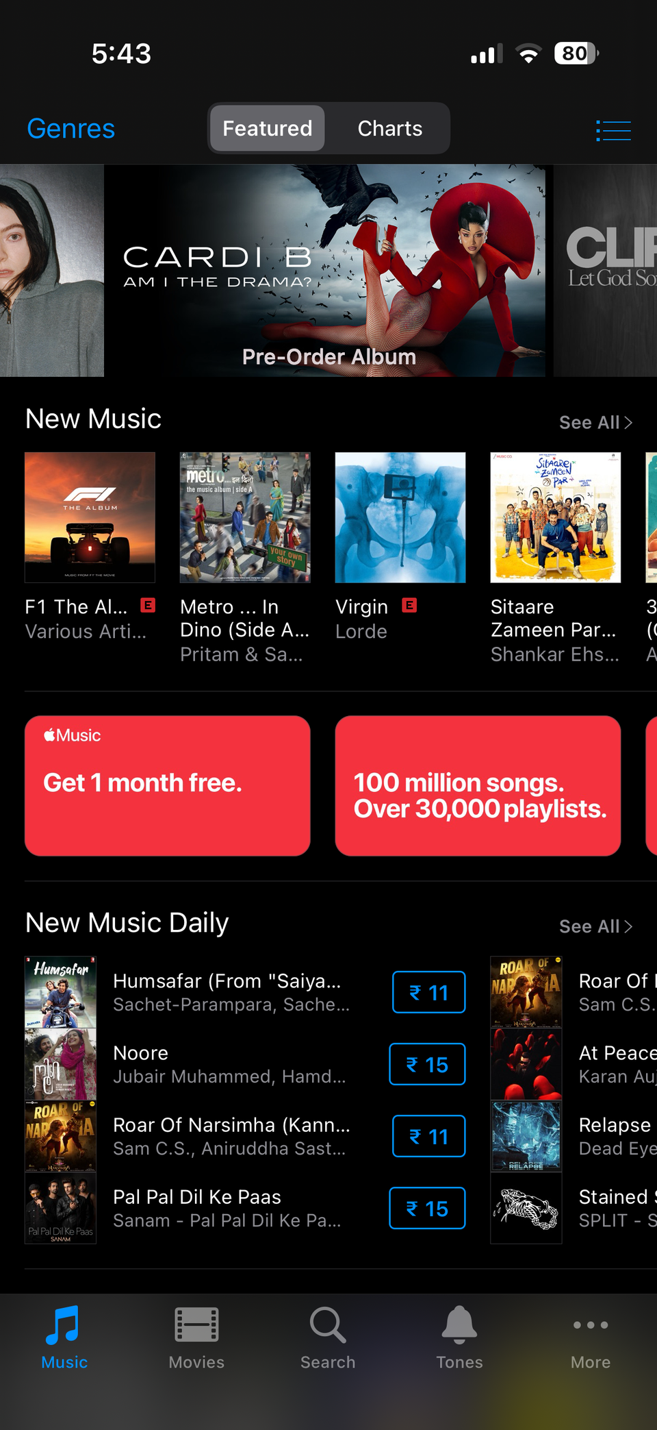 iTunes Store on iPhone