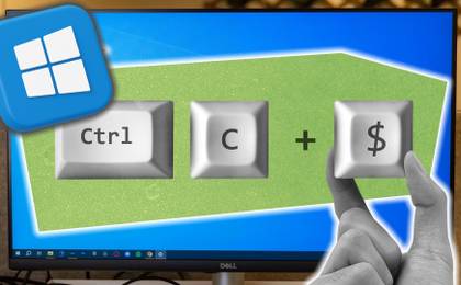 keyboard shortcut on monitor screen with windows logo.