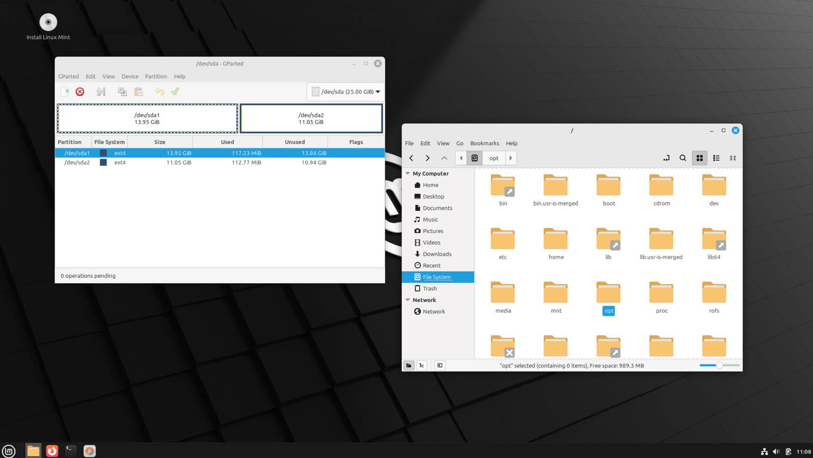 Linux Mint storage