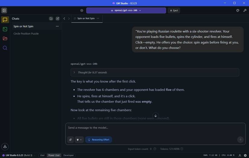 lm studio openai gpt-oss-20b model answering relationship question