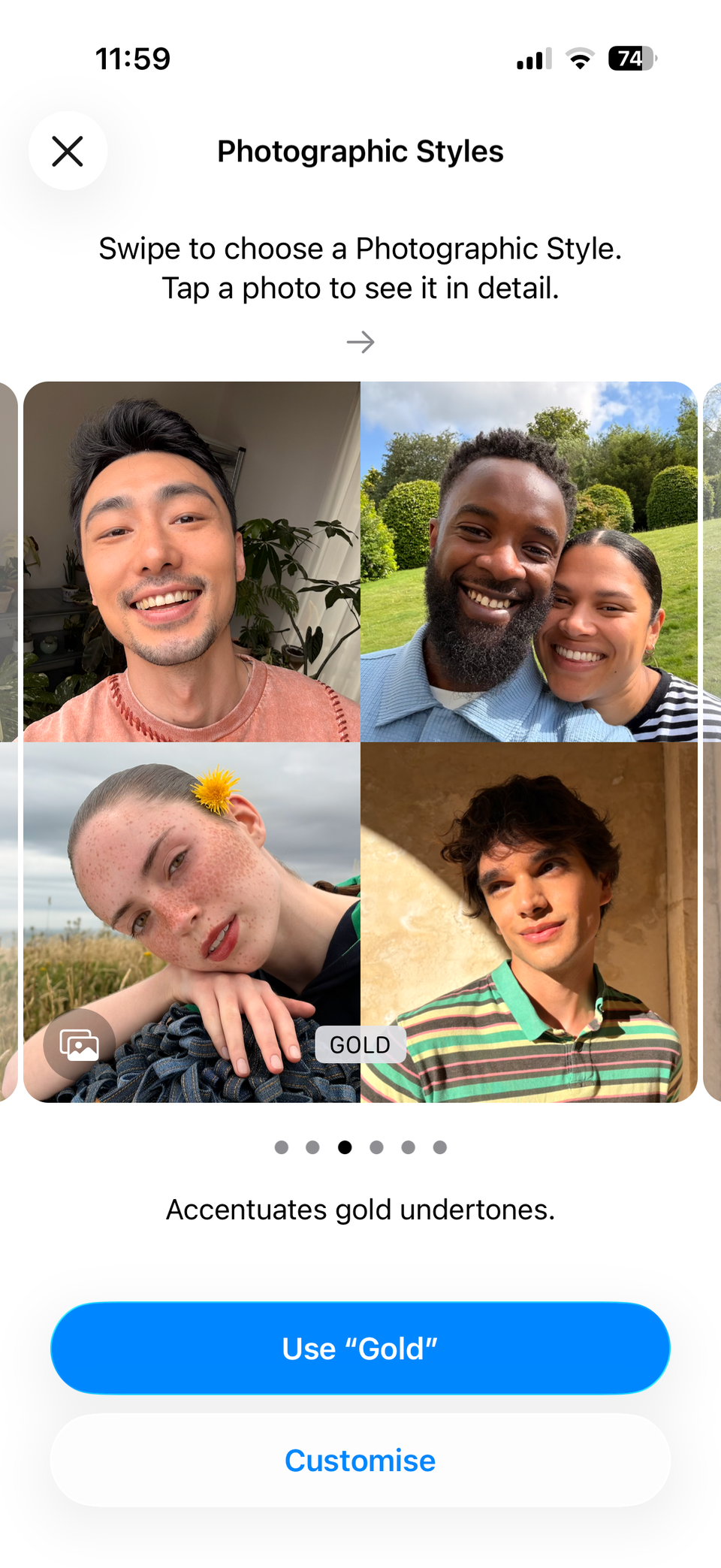 Photographic styles on iPhone 16