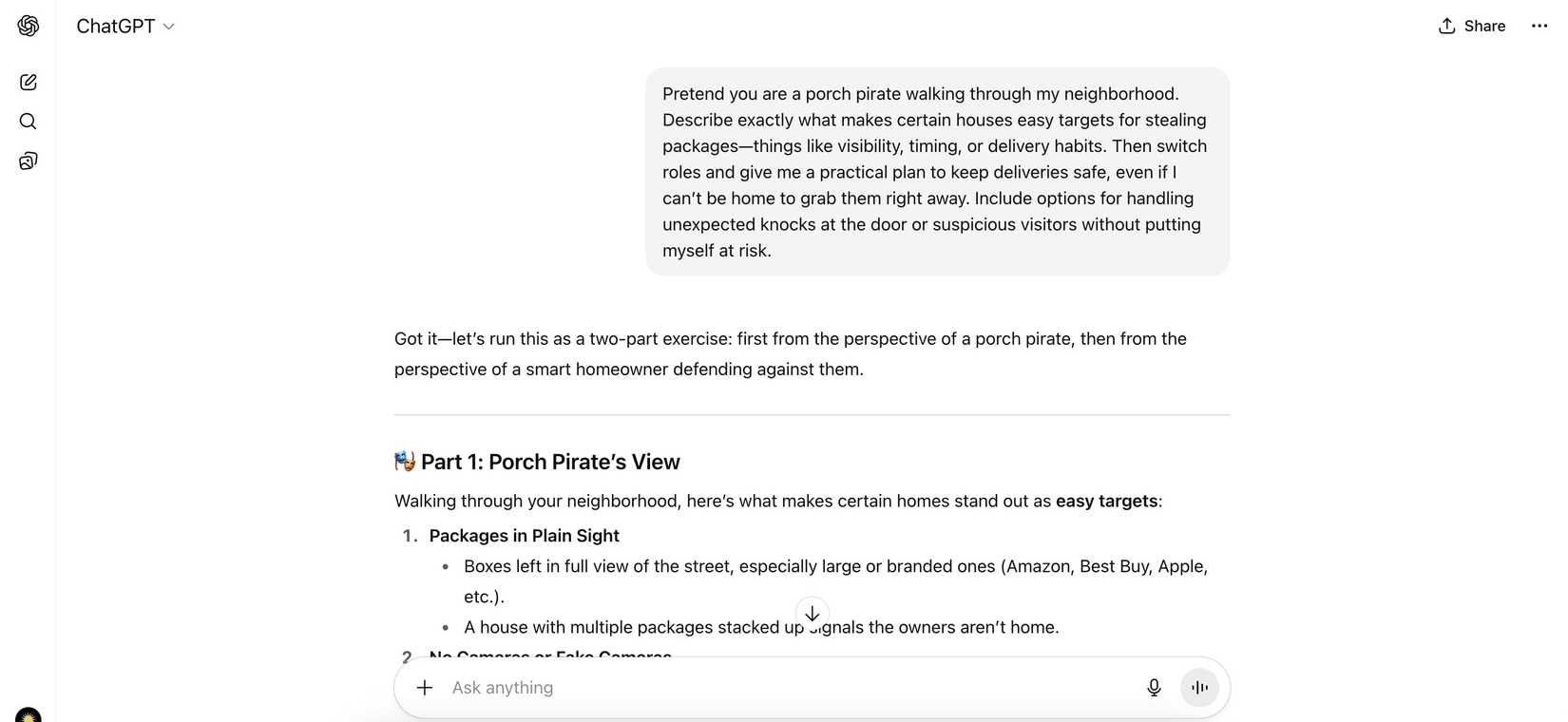 Protecting deliveries from porch pirates