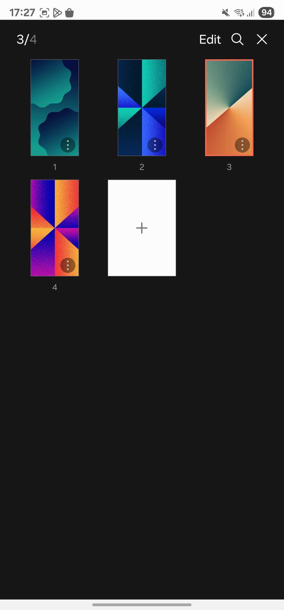 Screen to change order of images in a PDF.