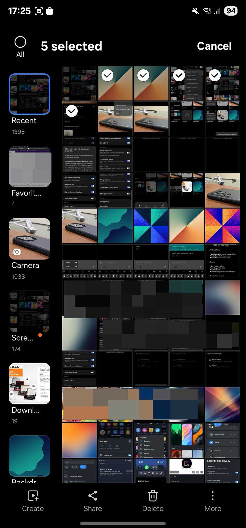 Selecting images for deletion.