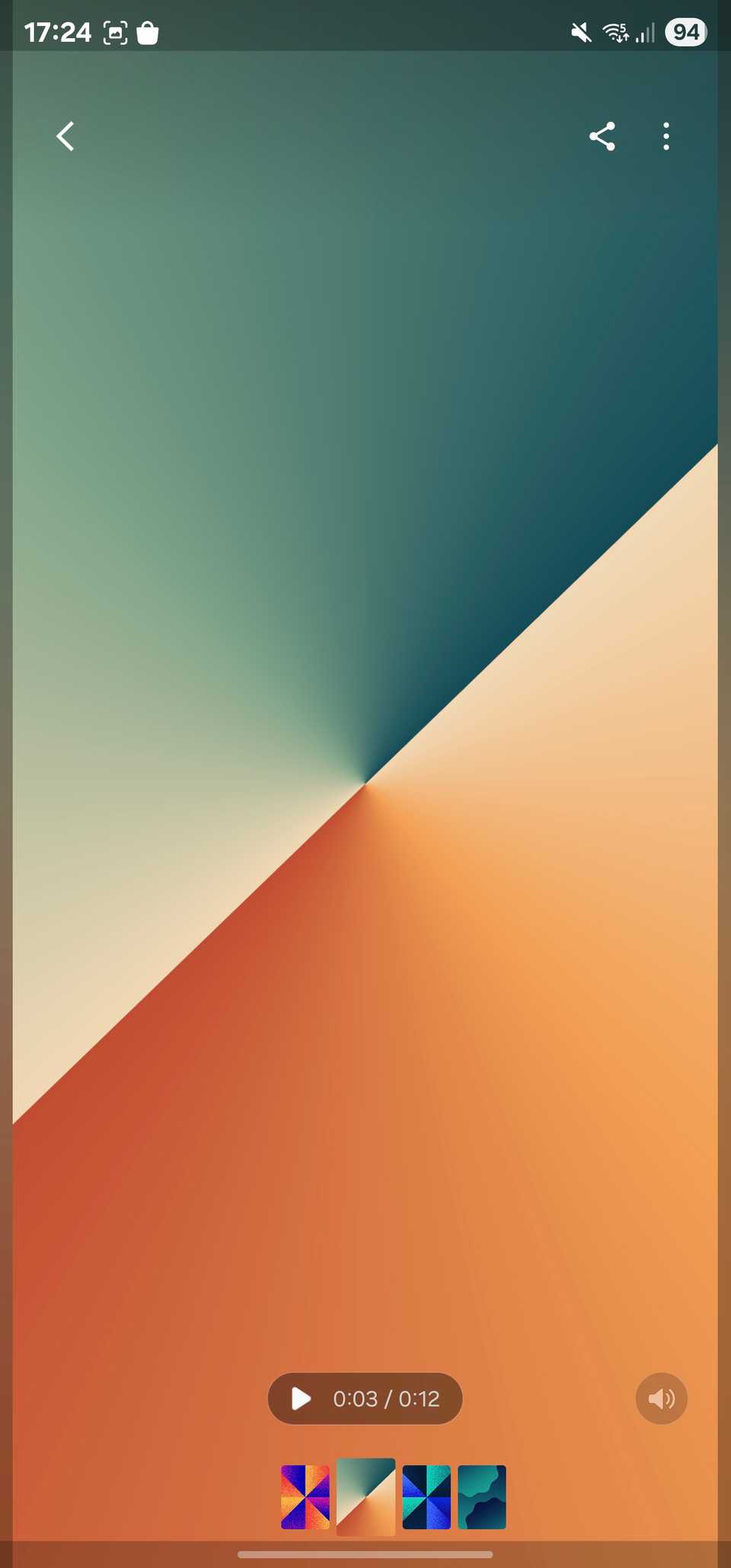 Preview screen for a slideshow in Samsung Gallery.
