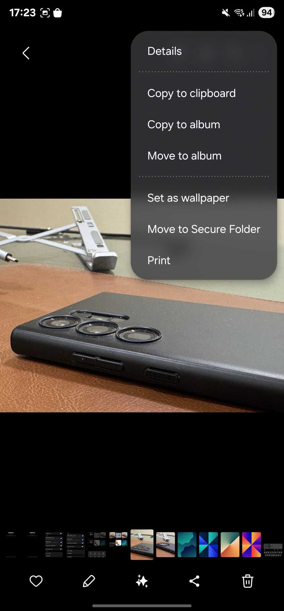 Details option in three-dot menu in Gallery.