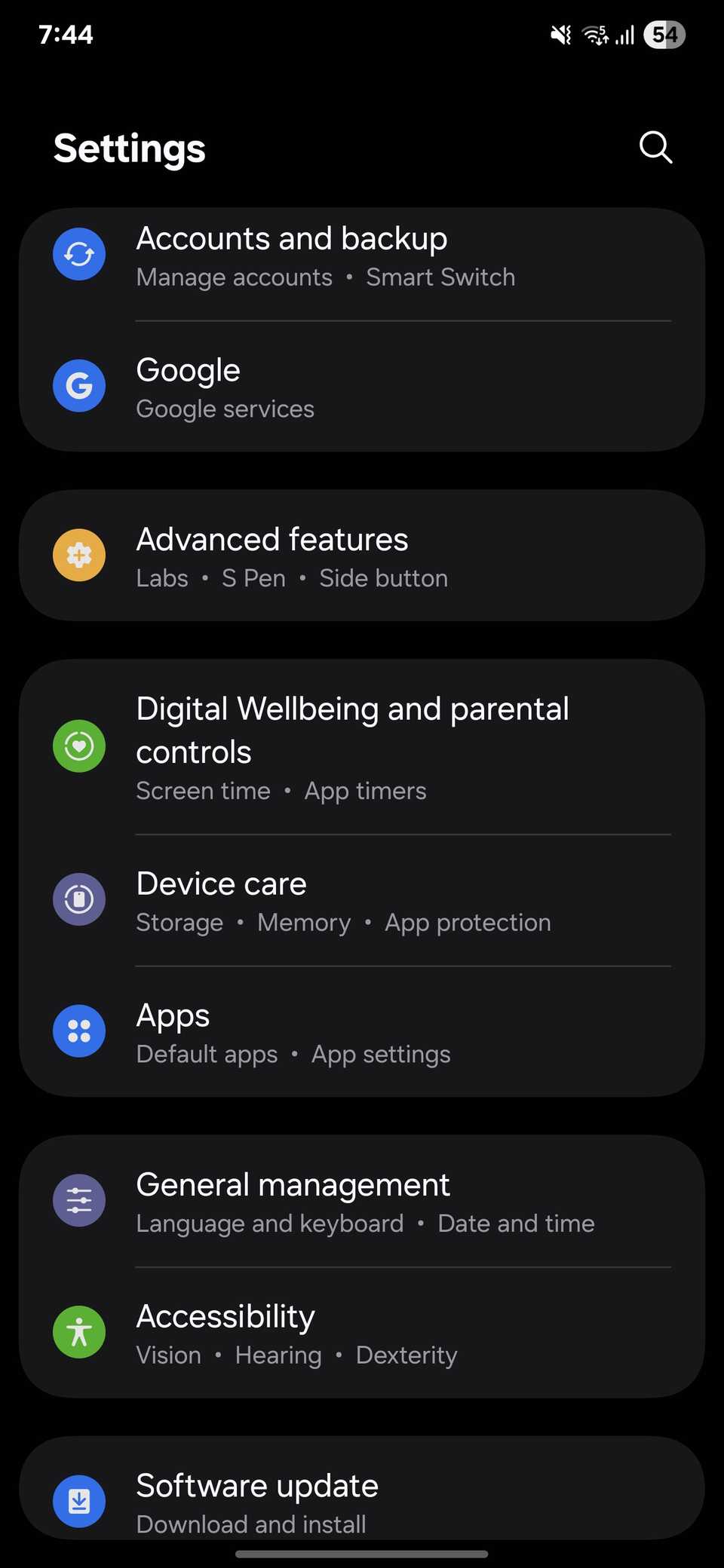 Samsung S25 Ultra's Settings Menu-1