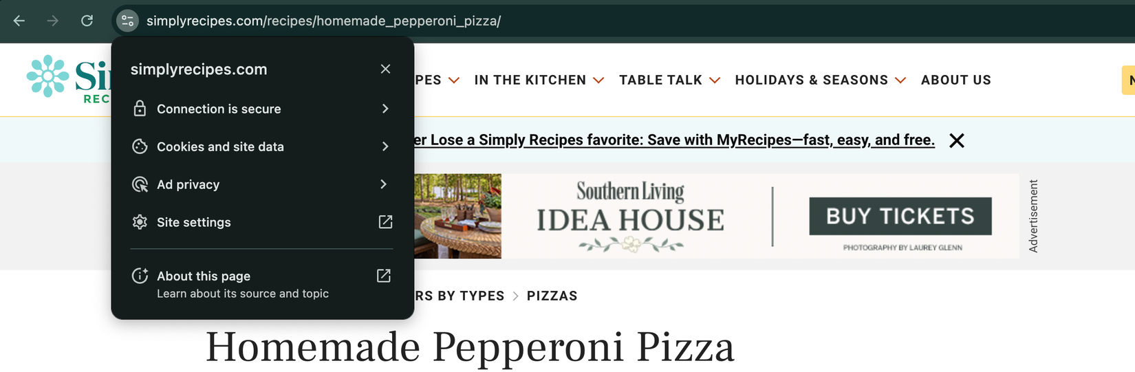 A screenshot indicating the website is secure, thanks to the padlock icon and the accompanying text