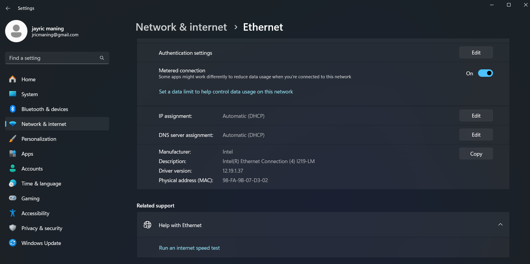 Seleccionar conexión medida